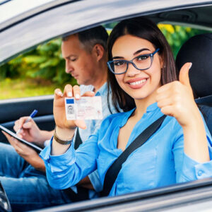 A Girl showing their Driving Licence