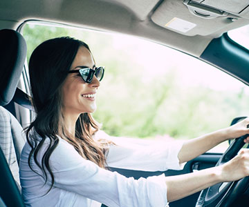 Girl driving the car
