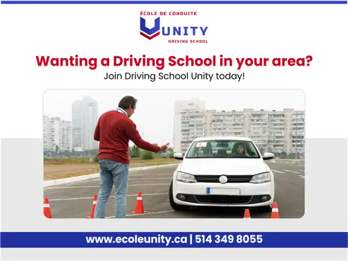 Modern driving school vehicle equipped for Quebec road test preparation