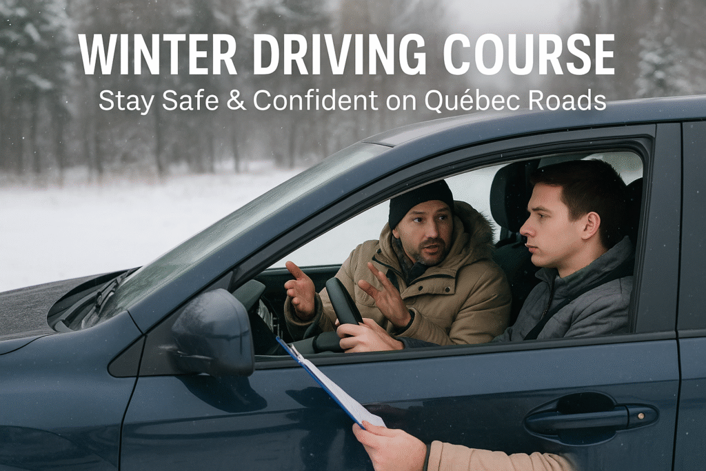 Snowy Quebec road conditions requiring winter driving skills