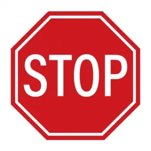 Red octagonal stop sign