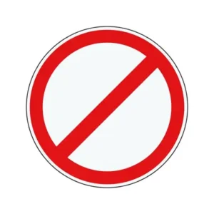 Red circle with a diagonal prohibition bar