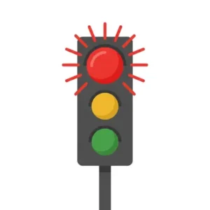 Flashing red traffic light