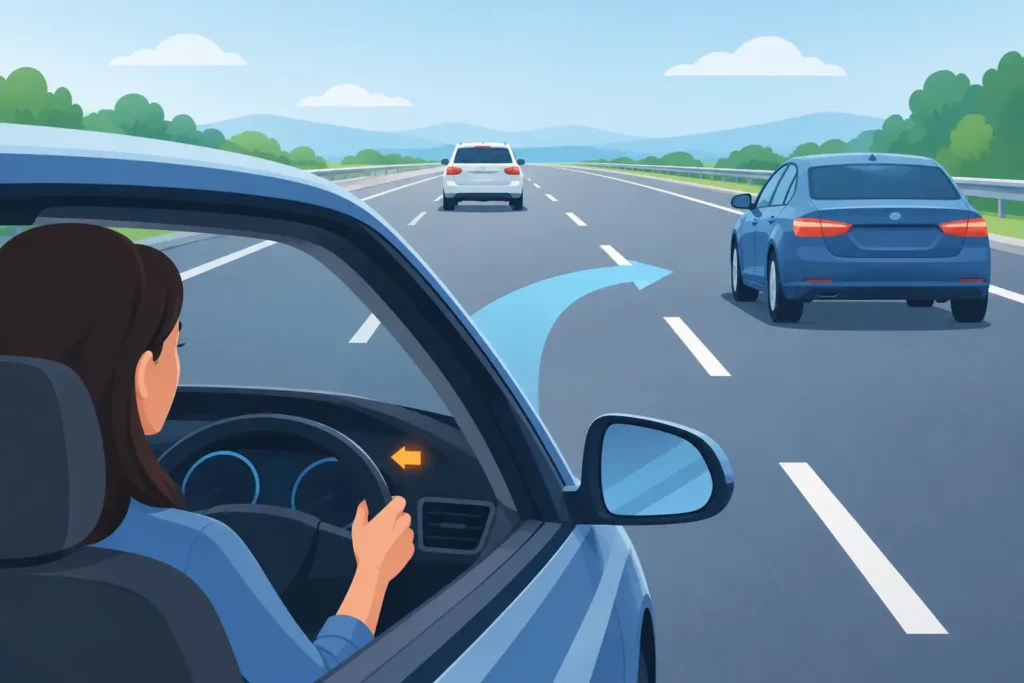 Safe Lane Change Technique for New Drivers